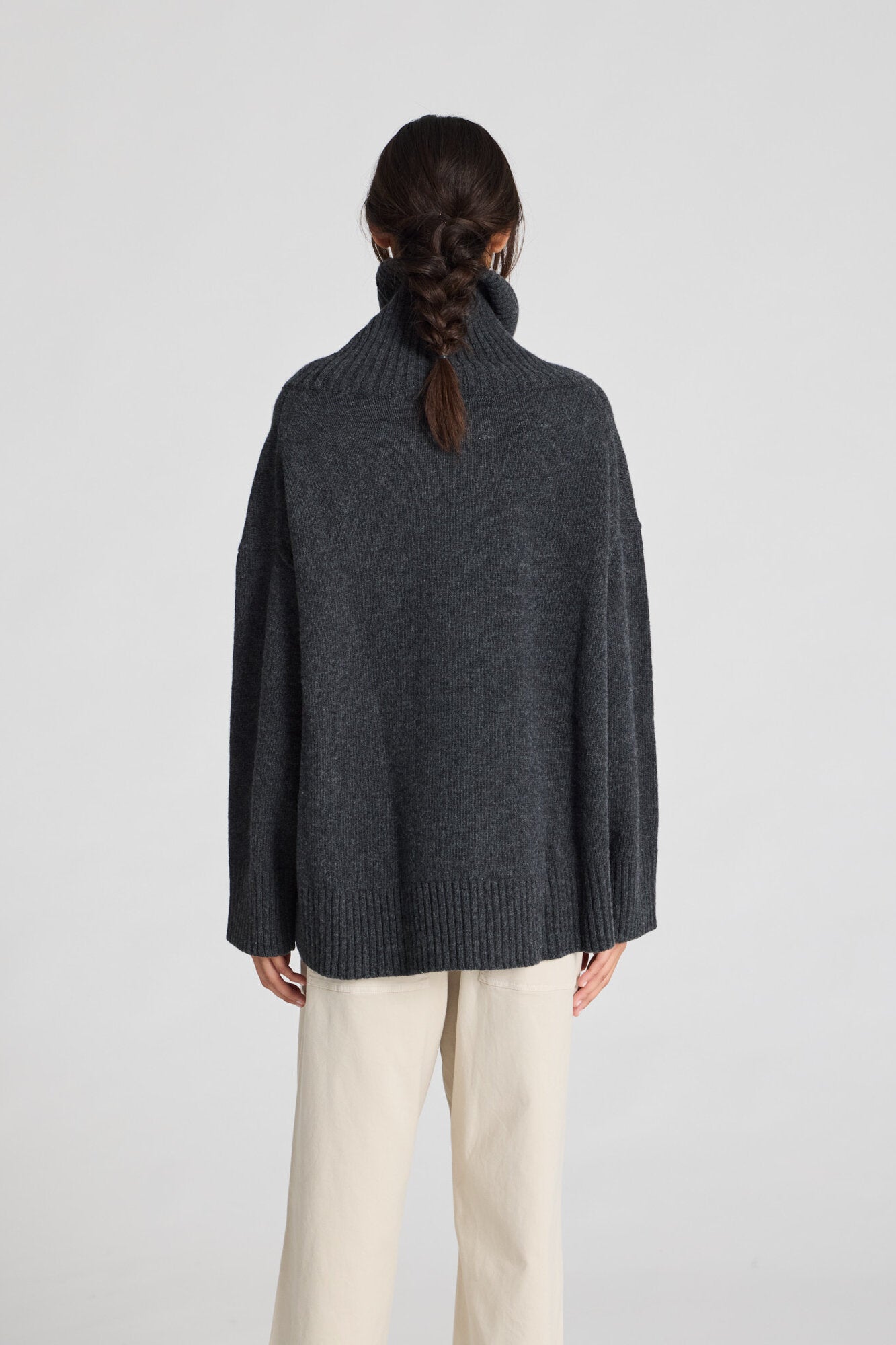 Vita Lambswool rullekrave - Dark grey